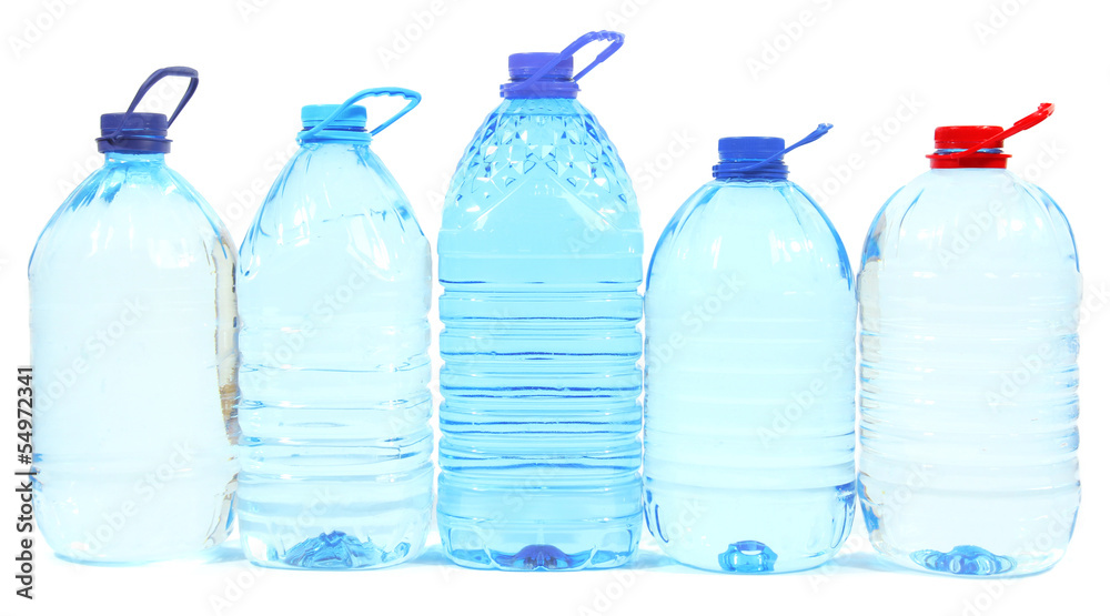Water in big bottles isolated on white Water in big bottles isolated on white