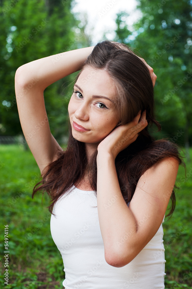 Smiling young woman outdoor