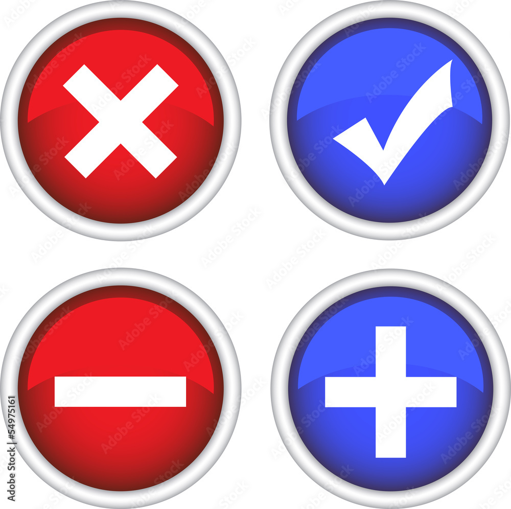 Permission buttons set, vector illustration Permission buttons set, vector illustration