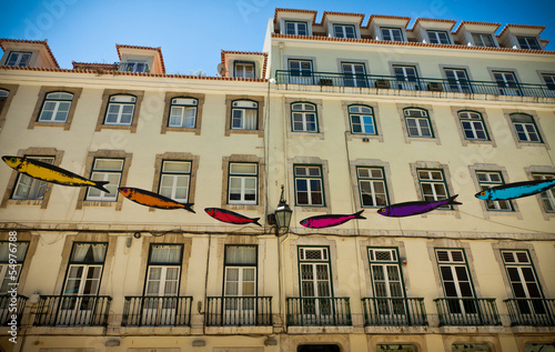 Obraz na płótnie Streets decorated with sardines during Lisbon Festival w salonie