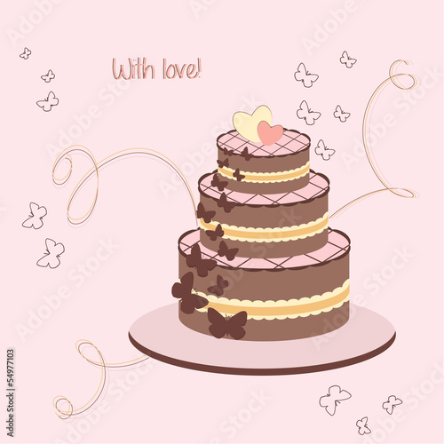 Vector background with cake