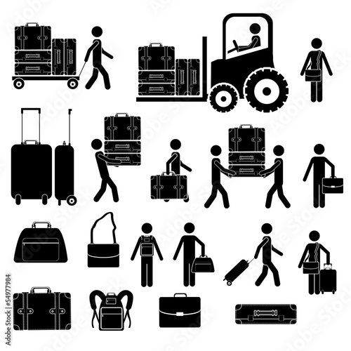 suitcases icons