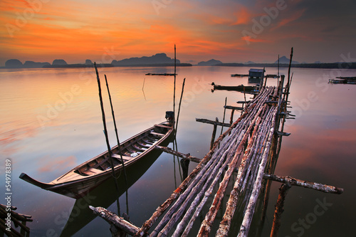 Boat with a beautiful sky