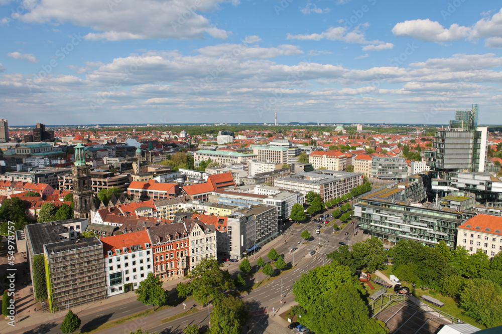 View on the center of Hannover, Germany