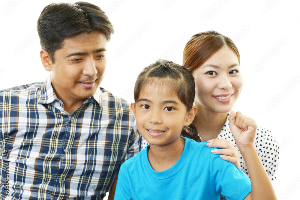 笑顔の女の子と親 笑顔の女の子と親