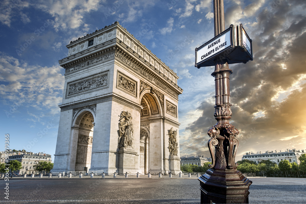 Arc de Triomphe Paris - obrazy, fototapety, plakaty 