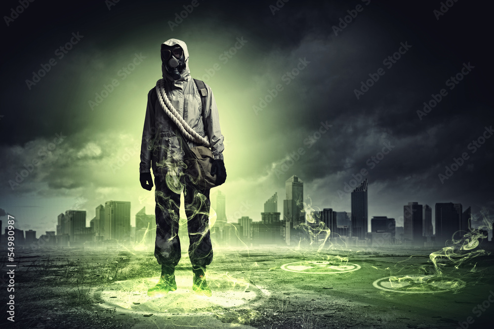 Fototapeta premium Stalker and recycle sign