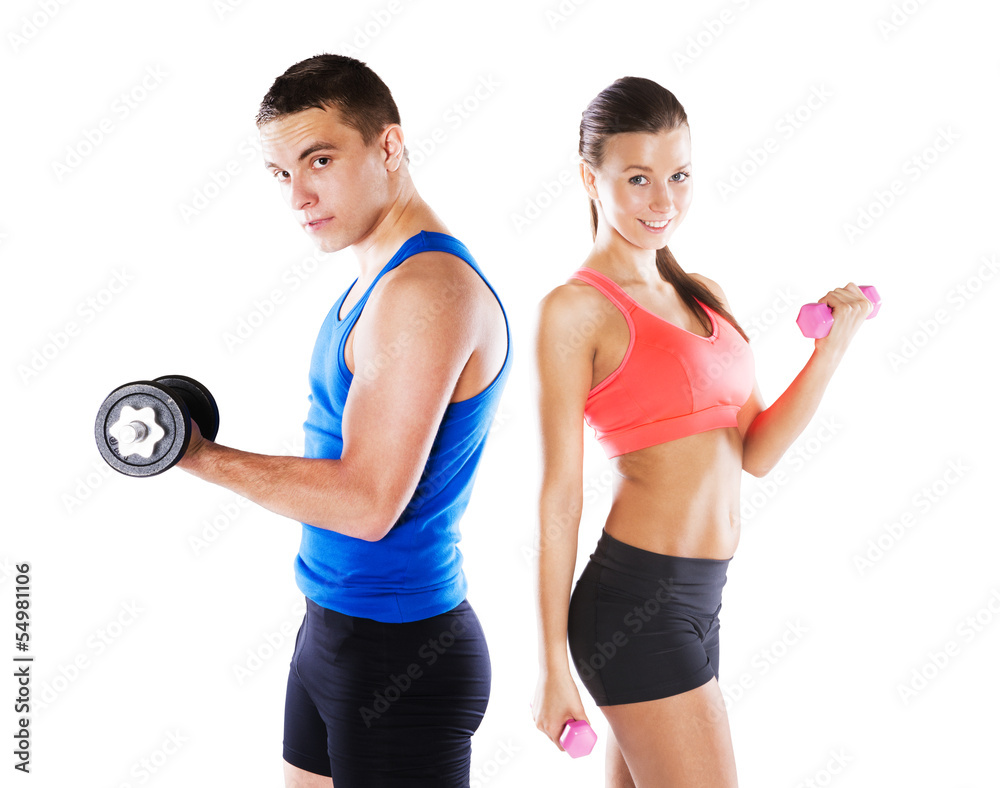 athletic man and woman athletic man and woman