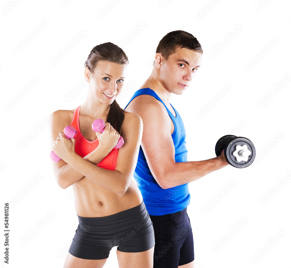 Obraz premium athletic man and woman