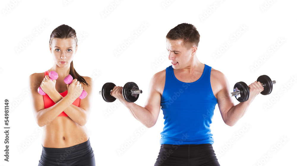 athletic man and woman athletic man and woman
