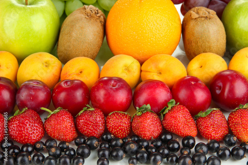 Fresh fruits and berries close up