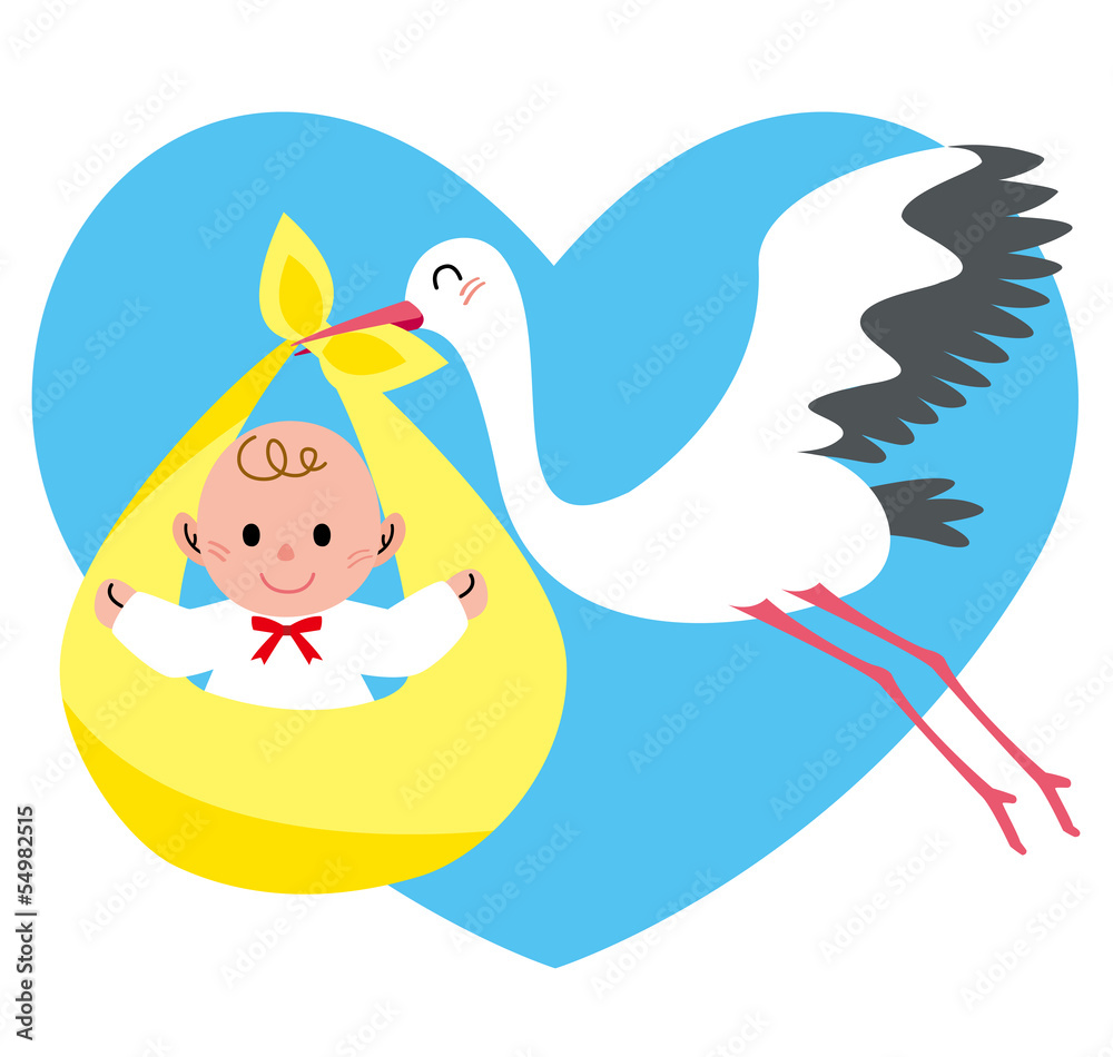 コウノトリ 赤ちゃん Stock Illustration Adobe Stock