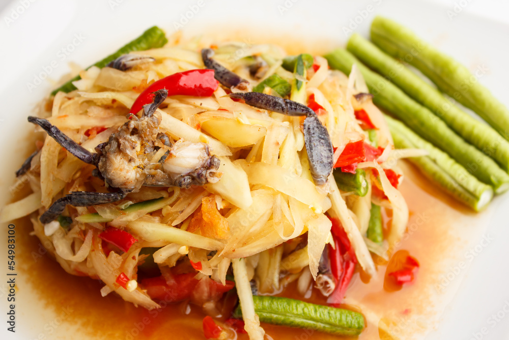 spicy papaya salad with salted crab spicy papaya salad with salted crab