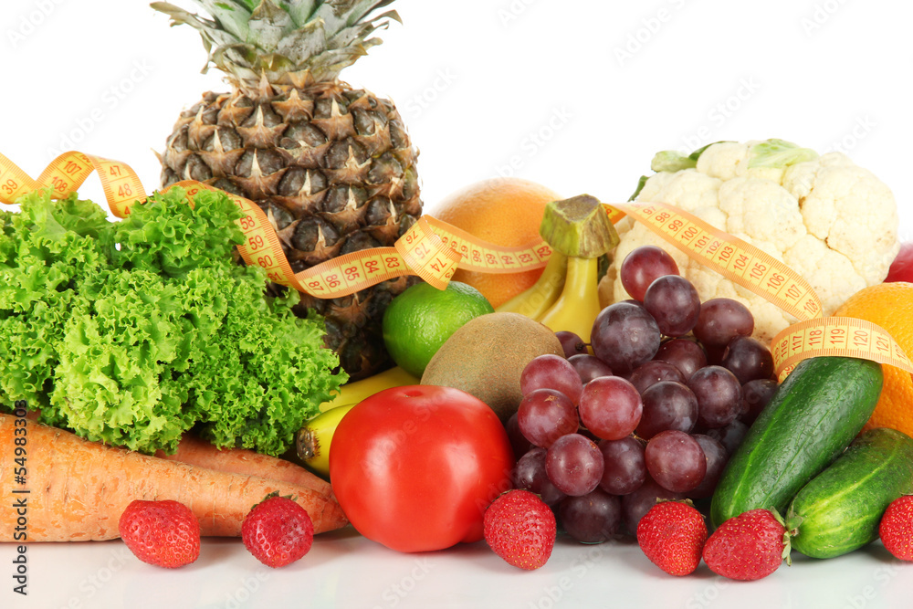 Fresh vegetables isolated on white Fresh vegetables isolated on white
