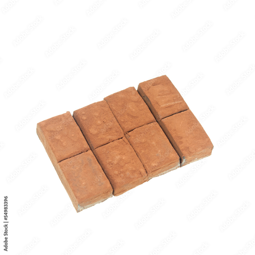 Obraz premium chocolate bars isolated on white background