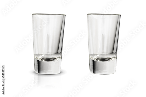 Shot glass on white background