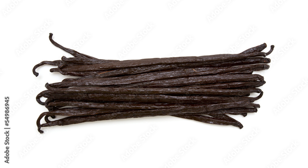 vanilla beans isolated on white background vanilla beans isolated on white background