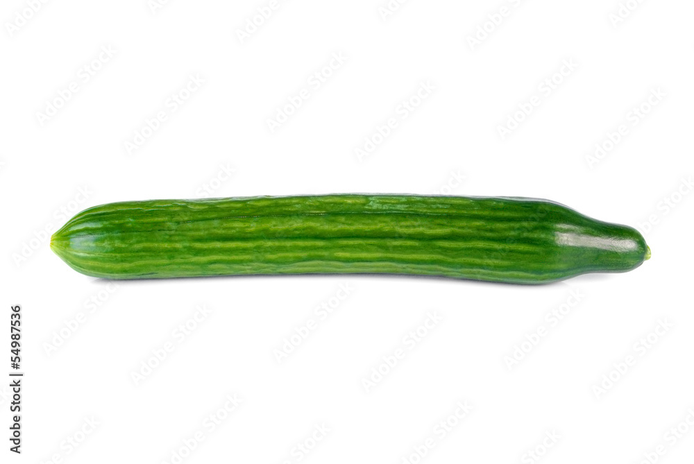 Fresh long cucumber over a white background Fresh long cucumber over a white background