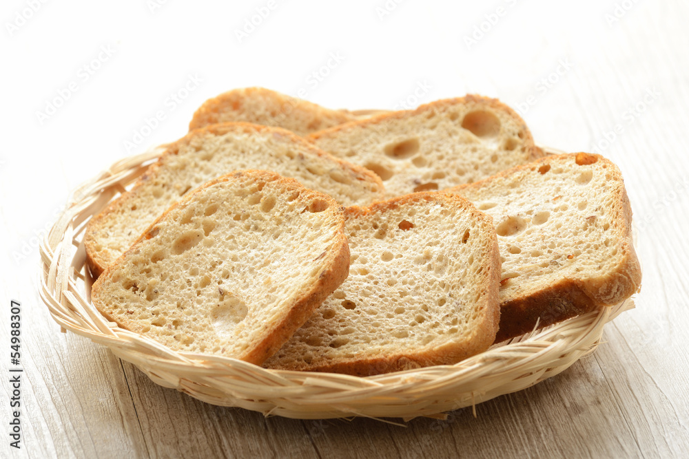 Cesto di pane a fette