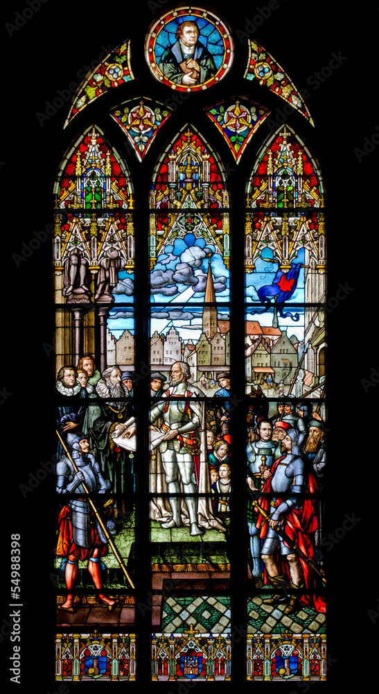 Stained Glass Window of the Lutheran Cathedral in Riga