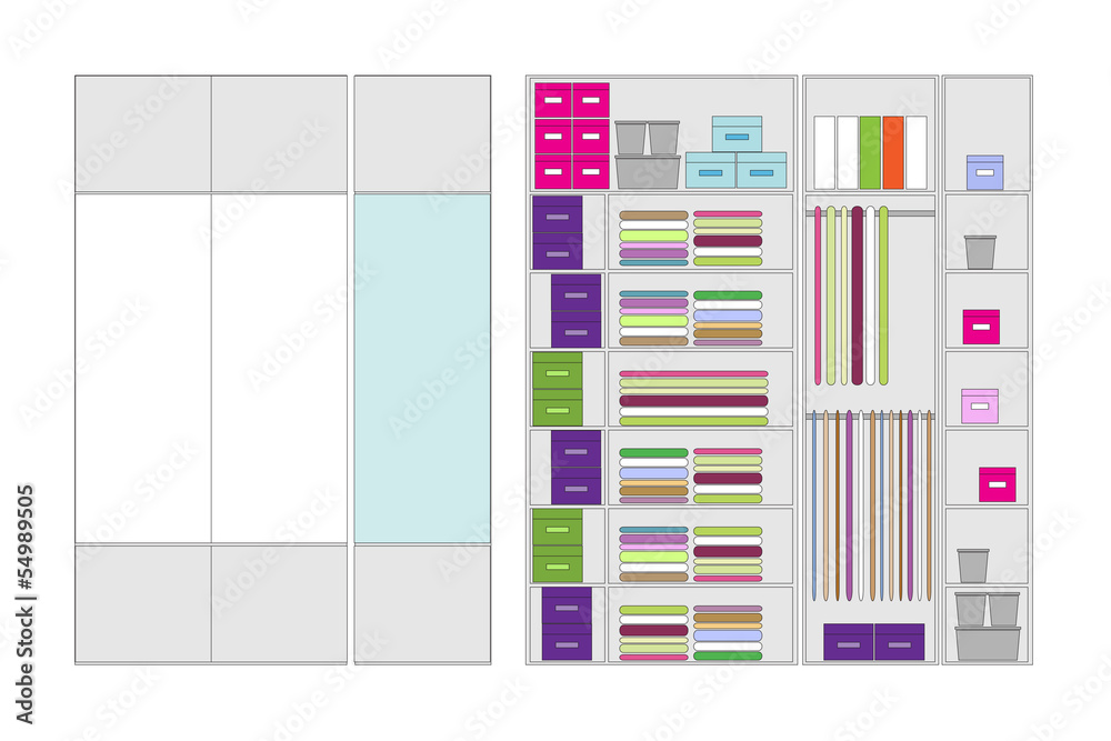 Wardrobe inside, illustration for your design Wardrobe inside, illustration for your design