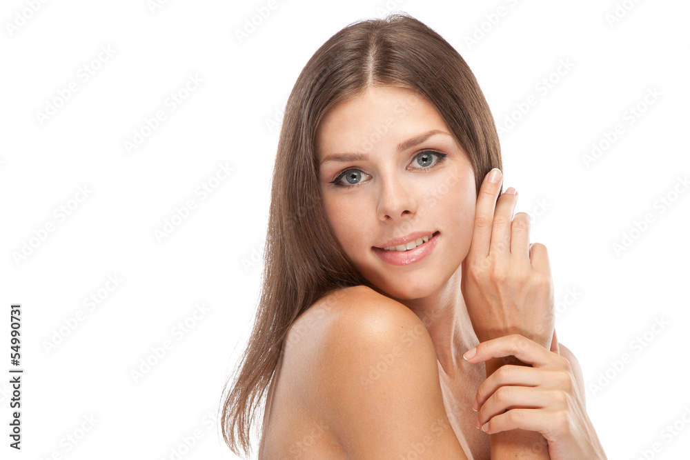 Beautiful young woman face portrait Beautiful young woman face portrait