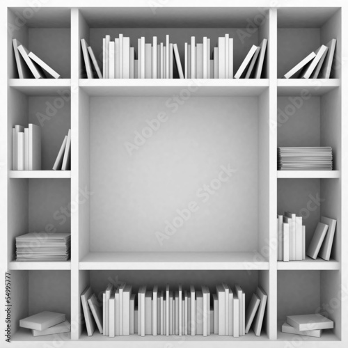 bookshelves on a white background