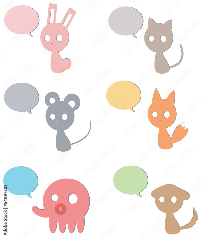 Obraz premium Carboard Animals icon collection set