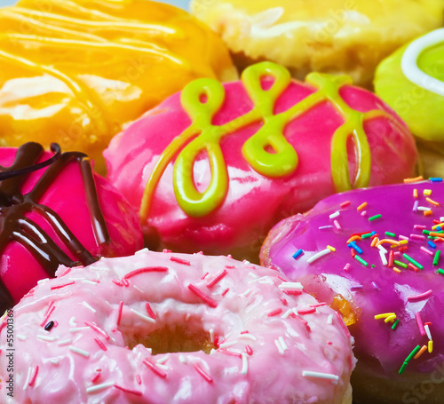 Konstfotografi Colorful delicious donuts