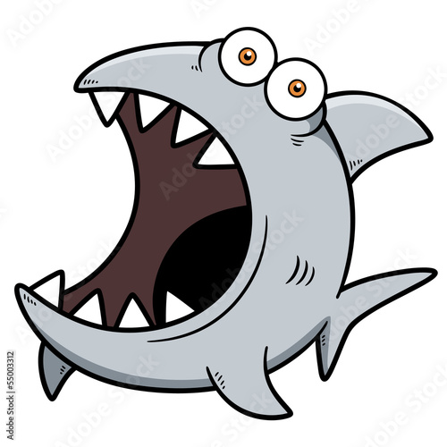 Vector illustration of Angry shark