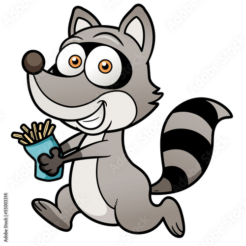 Vector Illustration of cartoon raccoon