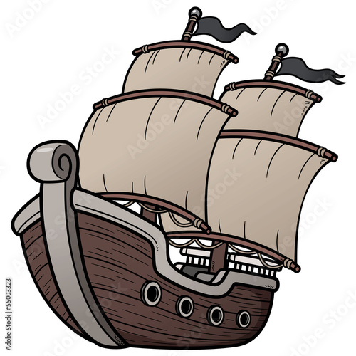 Vector illustration of Pirate Ship