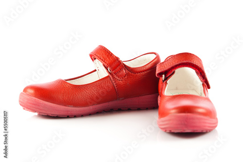 red shoes on white background.