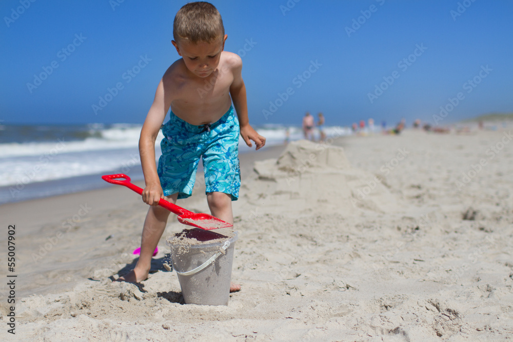 Boy having a great time at the beach Boy having a great time at the beach