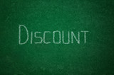 Discount on green chalkboard