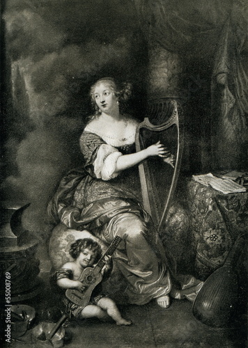 Madame de Montespan with her infant son the Duc de Maine photo