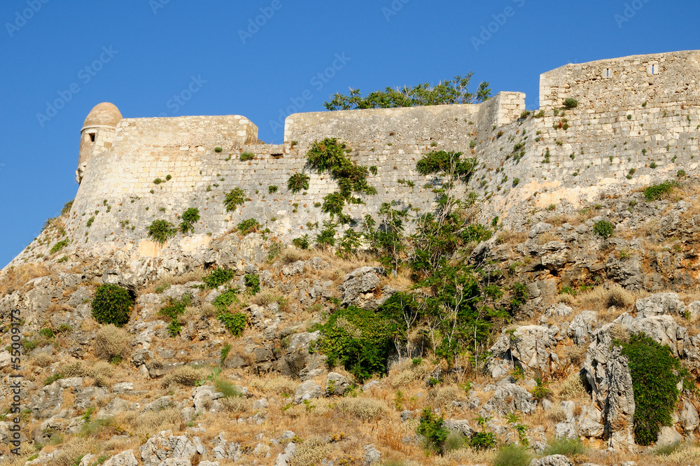 Fortress Fortezza in city of Rethymno, Crete, Greece