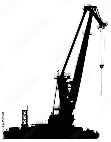 large nautical crane isolated on white