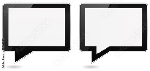 tablet pc computer with speech bubble shape