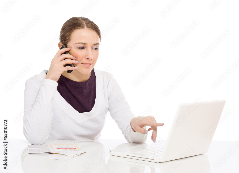 Portrait of beautiful business woman with laptop Portrait of beautiful business woman with laptop