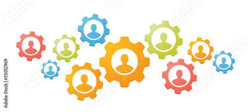Gears teamwork concept