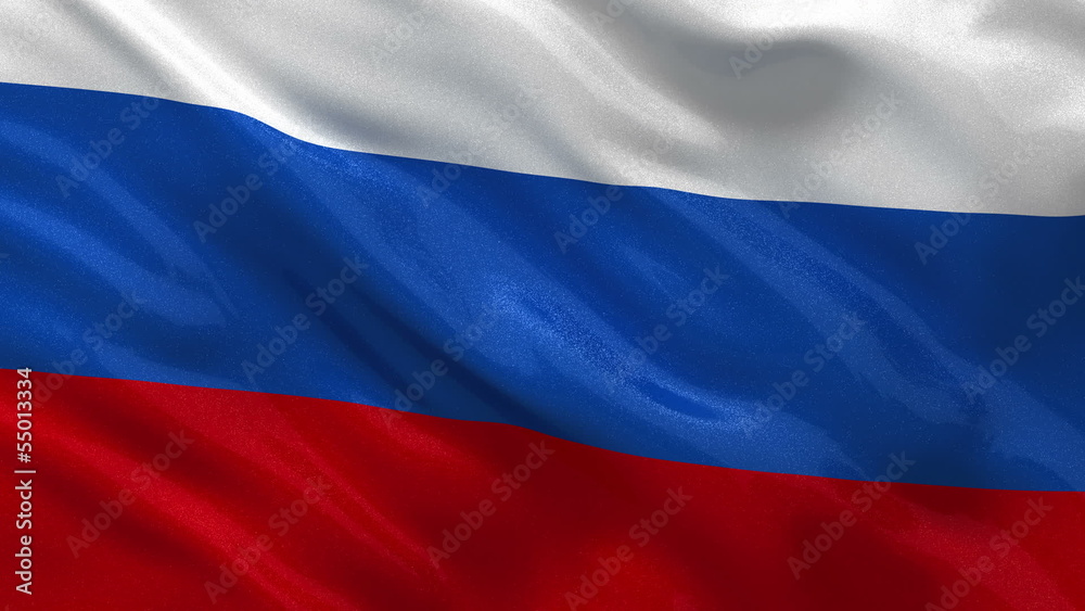 Seamless loop of the Russian flag waving in the wind Seamless loop of the Russian flag waving in the wind