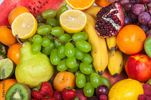 Huge group of fresh fruits