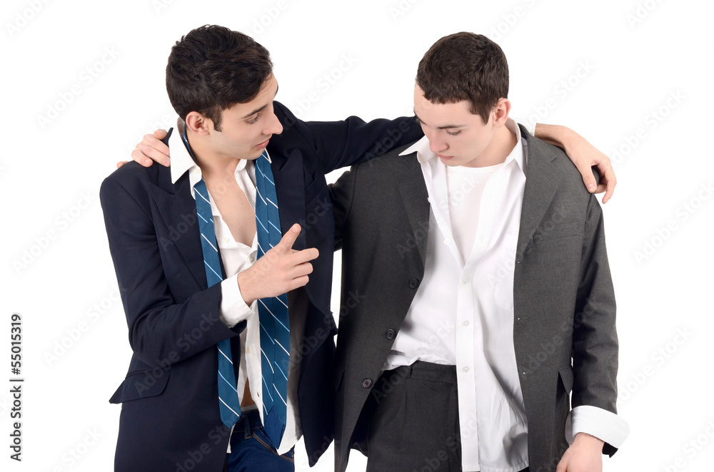Business men drunk. Out of job due to crisis. Business men drunk. Out of job due to crisis.