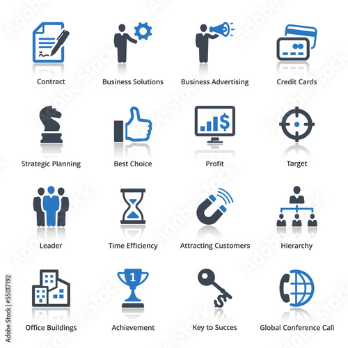 Business Icons Set 2 - Blue Series