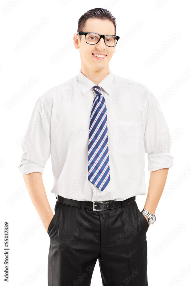 Smiling guy with a tie looking at a camera Smiling guy with a tie looking at a camera