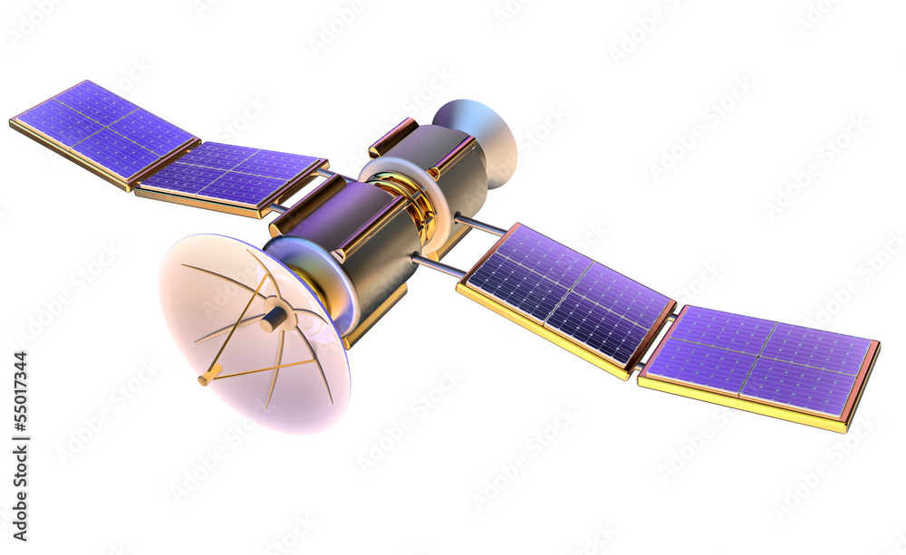 Fototapeta premium 3D model of an artificial satellite of the Earth