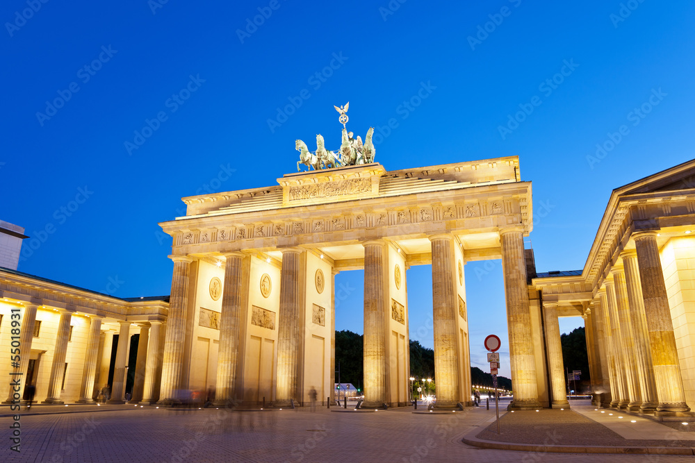 Brandenburg gate of Berlin, Germany at twilight time