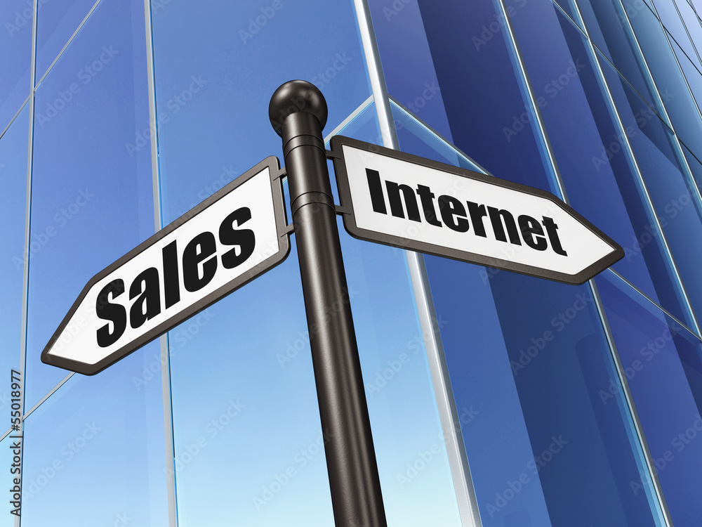 Advertising concept: Internet Sales on Building background