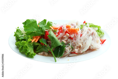 Thai food Pad thai , Stir fry noodles with shrimp in padthai.